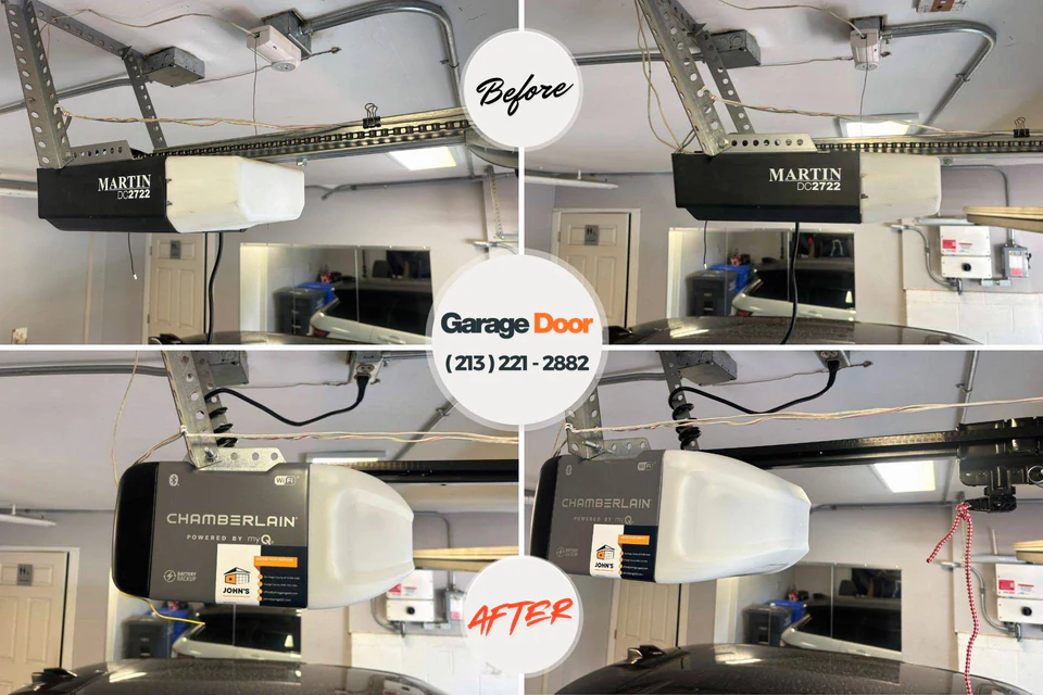 Before and after: garage door repair Richwood, WV